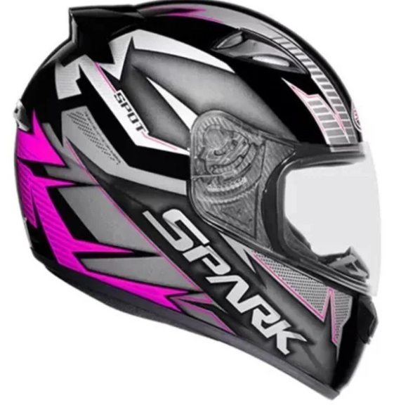 CAPACETE EBF NEW SPARK SPOT PT/ROSA 58