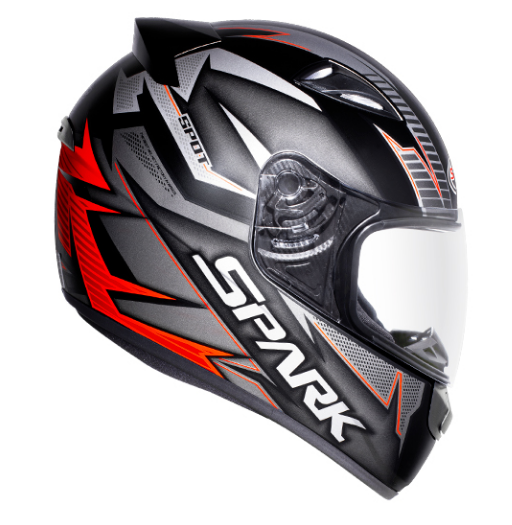 CAPACETE EBF NEW SPARK SPOT PT/FOSCO/VERMELHO 60