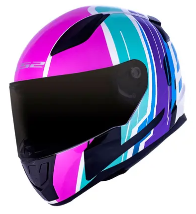 CAPACETE LS2 RAPID FF353 FLAG NEON FUCSIA 56/S