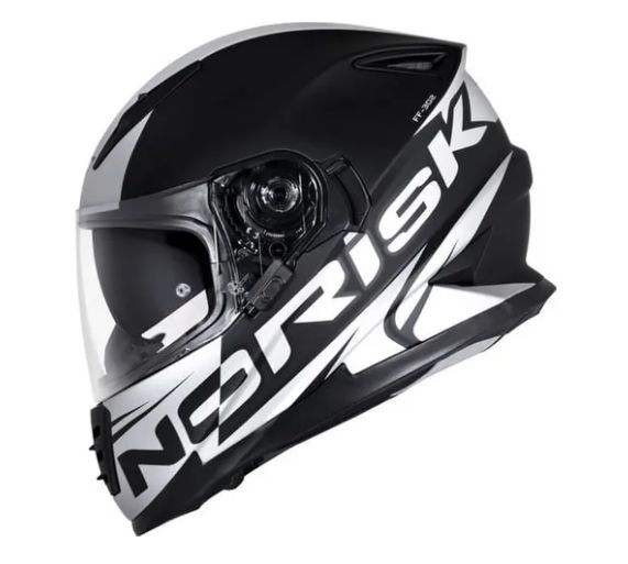 CAPACETE NORISK FF302 MANTY MATTE BLK/SILVER 60/L