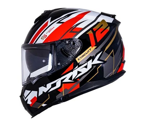 CAPACETE NORISK STRADA CIRCUIT BLK/RED/GOLD 58/M