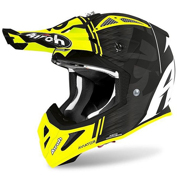 CAPACETE AIROH AVIATOR ACE KYBON YELLOW MATT M