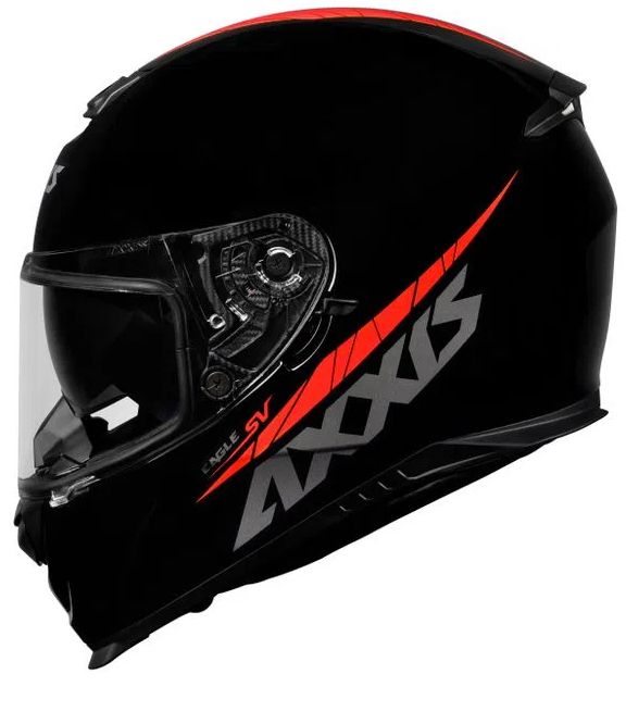 CAPACETE AXXIS EAGLE SV SOLID GLOSS BLACK/RED 60/L