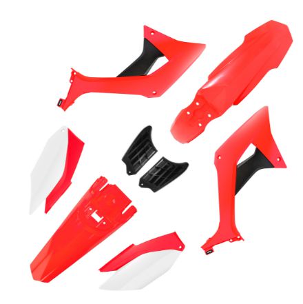 KIT PLASTICOS CRF 250F VERMELHO/BRANCO MODELO EVO (SEM ALETAS)