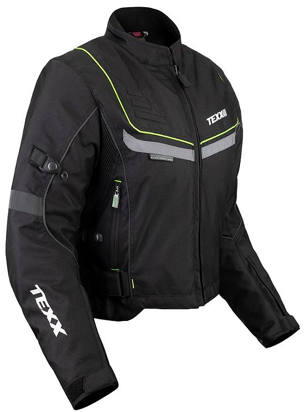 JAQUETA TEXX STRIKE FEMININA V2 LD PRETA/VERDE 4XL NEW