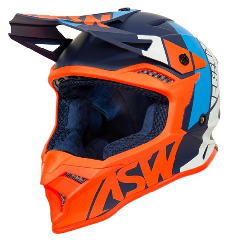 CAPACETE ASW FUSION 2.0 SEECKER AZUL LARANJA 58  EAN  7908377128033
