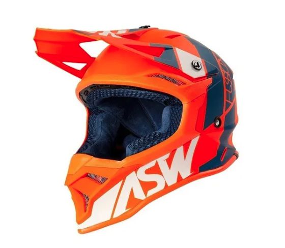 CAPACETE ASW FUSION 2.0 SEECKER LARANJA AZUL BRANCO 60  EAN  7908377105171