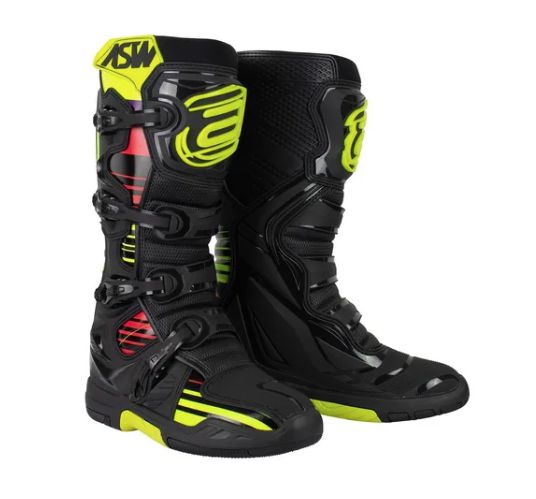 BOTA ASW ELEVATE PRETO AMARELO FLUO VERMELHO 10  EAN  7908377136496