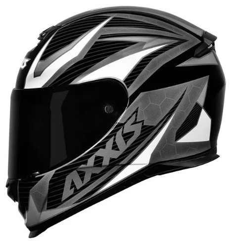 CAPACETE AXXIS EAGLE POWER GLOSS BLACK/GREY/WHITE 62/XL