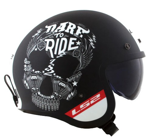 CAPACETE LS2 SPITFIRE OF599 INKY MATTE BLK/WHITE 60/L