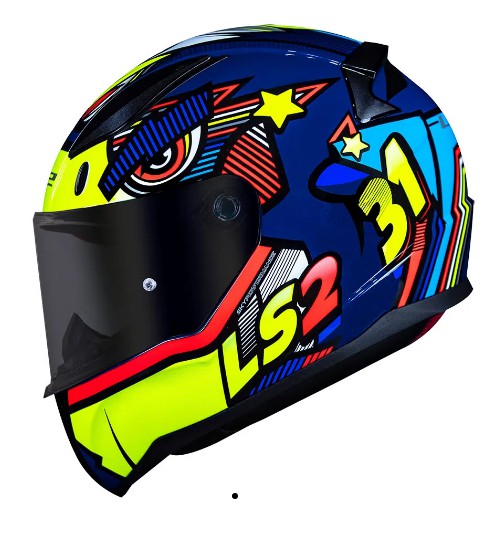 CAPACETE LS2 RAPID FF353 KHAN YEL/BLUE 60/L