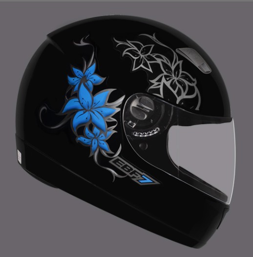 CAPACETE EBF 7 FEMME PT/AZUL 58
