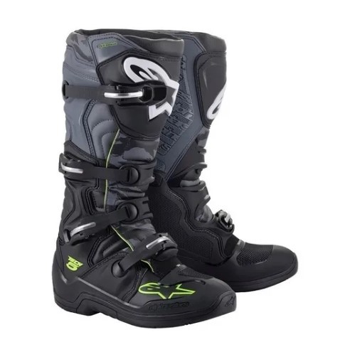 BOTA ALPINESTARS TECH 5 PRETO CINZA AMARELO FLUO 08  EAN  8059175884450