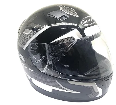 CAPACETE EBF NEW FIT CONTROL PRETO/PRATA 58