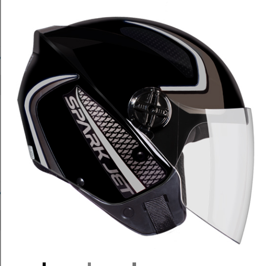 CAPACETE EBF SPARK JET SPEED PTO/PRATA 56