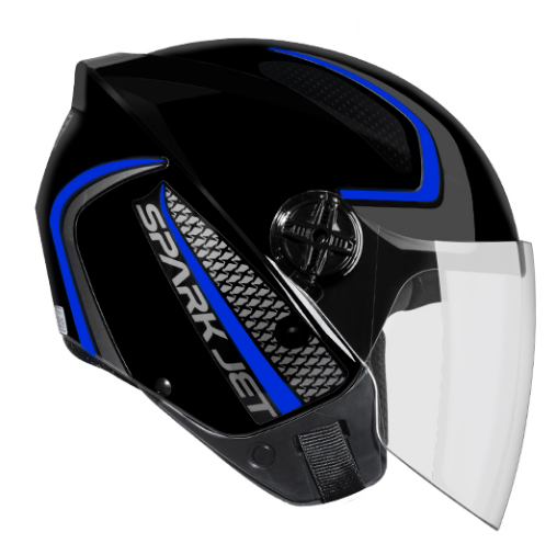 CAPACETE EBF SPARK JET SPEED PTO/AZUL 60