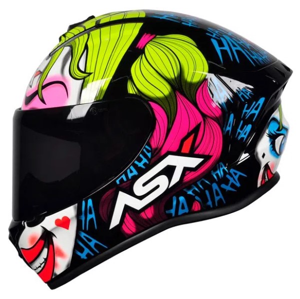 CAPACETE ASX DRAKEN QUEEN BRILHO PRETO/AMARELO/PINK 58/M