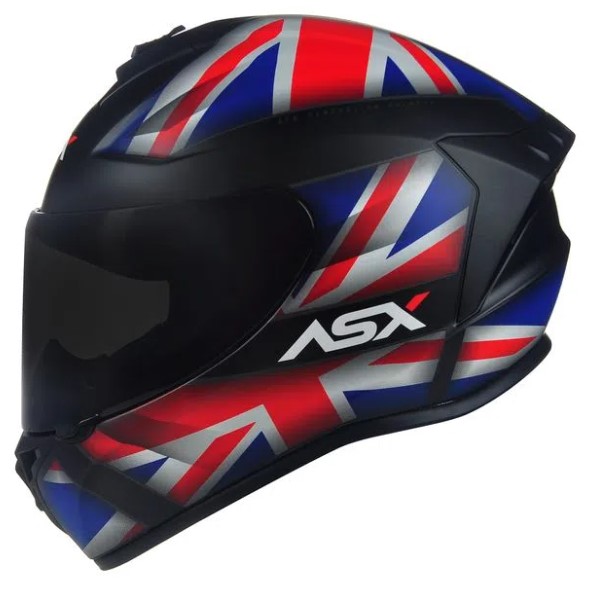 CAPACETE ASX DRAKEN UK FOSCO PRETO/VERMELHO/AZUL 58/M