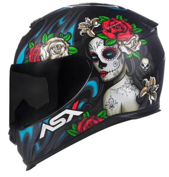 CAPACETE ASX EAGLE CATRINA FOSCO PRETO/AZUL/VERMELHO 58/M