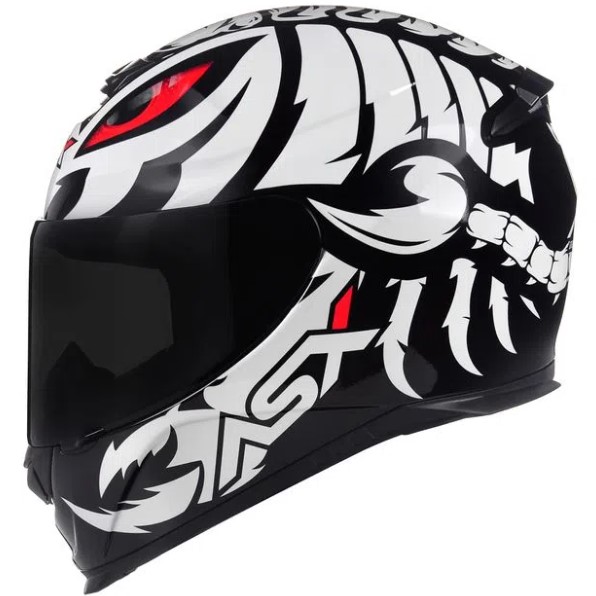 CAPACETE ASX EAGLE SCORPION BRILHO PRETO/BRANCO/VERMELHO 58/M