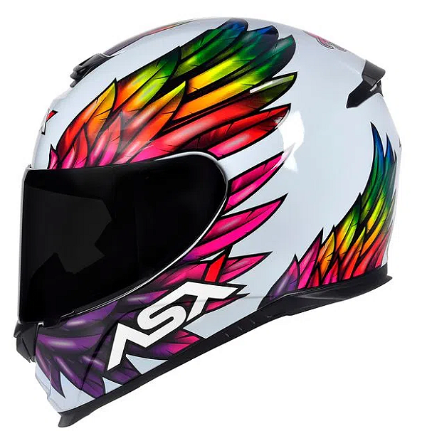 CAPACETE ASX EAGLE VIBES BRILHO BRANCO/COLOR 56/S