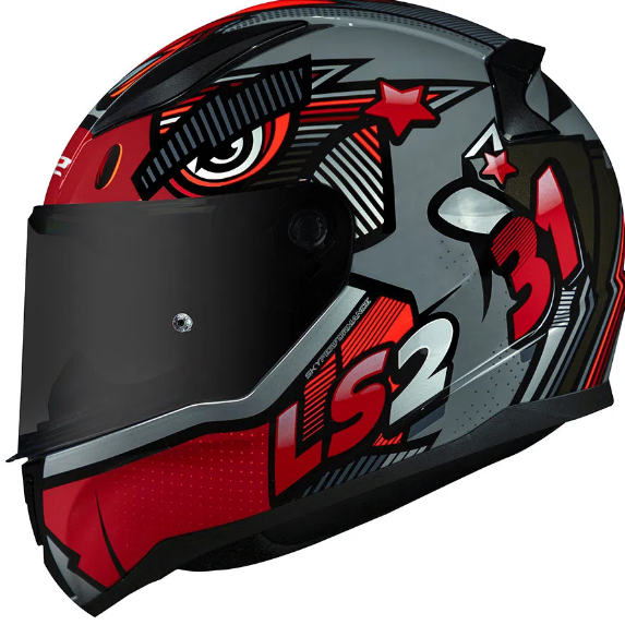 CAPACETE LS2 RAPID FF353 KHAN GREY/RED 58/M