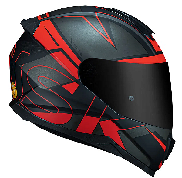 CAPACETE NORISK RAZOR AXIAL MATTE BLK/RED 58/M