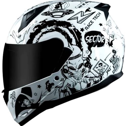 CAPACETE RACE TECH SECTOR SKY MUSIC WHITE 58/M