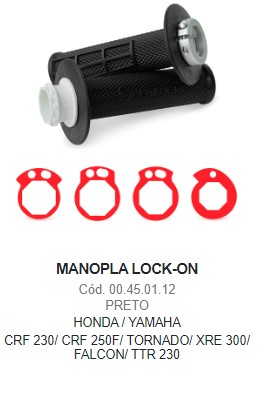 MANOPLA BIKER LOCK ON CRF 230/250F/TORNADO/TTR 230 PRETA