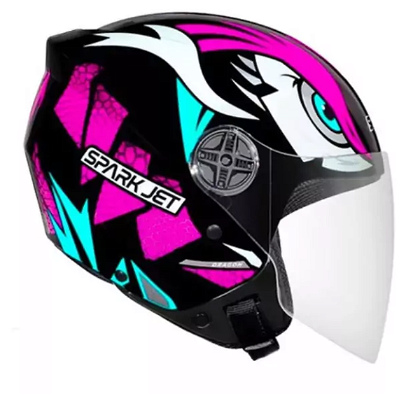 CAPACETE EBF SPARK JET DRAGON PTO/RO 58