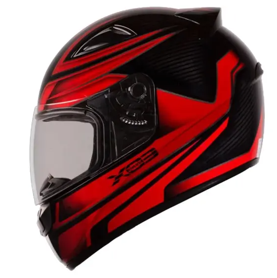CAPACETE EBF E0X FROST PRETO/VERMELHO 58