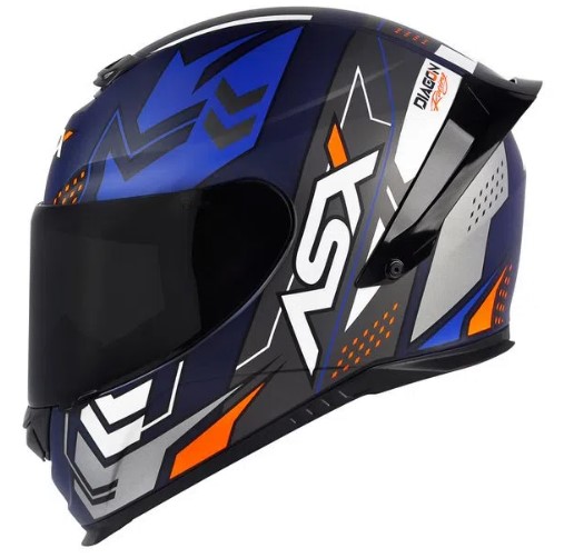 CAPACETE ASX EAGLE RACING DIAGON FOSCO AZUL/AZUL/BRANCO 60/L
