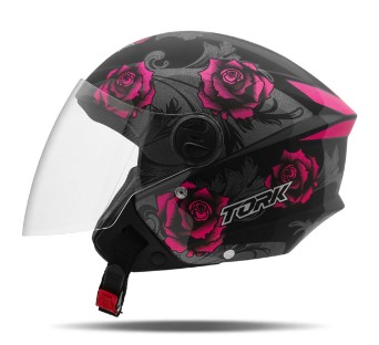 CAPACETE TORK NEW LIBERTY THREE FLOWERS FOSCO ROSA 60
