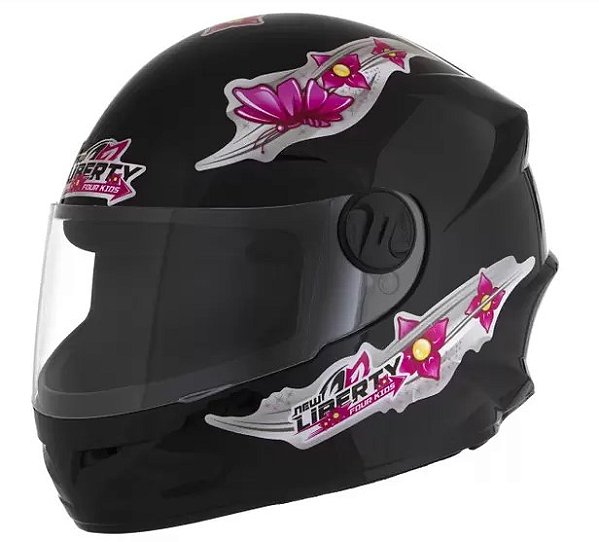 CAPACETE TORK LIBERTY FOUR KIDS FOR GIRLS PRETO 54