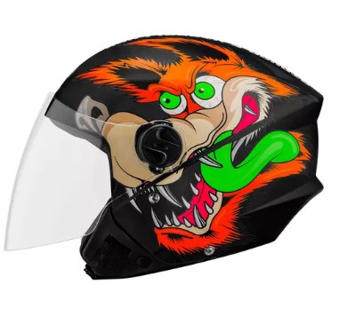 CAPACETE TORK NEW LIBERTY 3 COYOTE PRETO FOSCO 58
