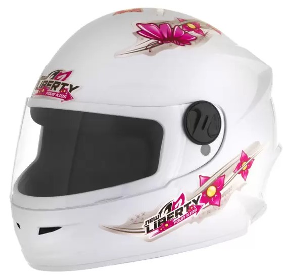 CAPACETE TORK LIBERTY FOUR KIDS GIRLS BRANCO 54
