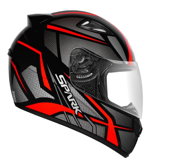 CAPACETE EBF SPARK SPIDER PTO/VERMELHO 60