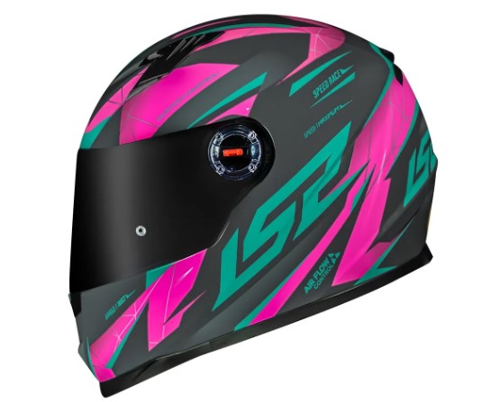 CAPACETE LS2 FF358 DRAZE GREY/GREEN/PINK 56/S
