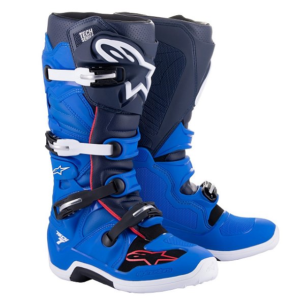 BOTA ALPINESTARS TECH 7 AZUL ALPINE MARINHO VERMELHO 09  EAN  8059347198866