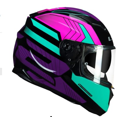 CAPACETE LS2 FF320 STREAM EXO BLK/BLUE/PINK 58/M