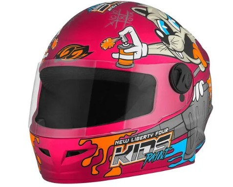 CAPACETE TORK LIBERTY FOUR KIDS PAINT ROSA FOSCO 54