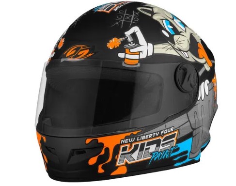 CAPACETE TORK LIBERTY FOUR KIDS PAINT PRETO FOSCO 54