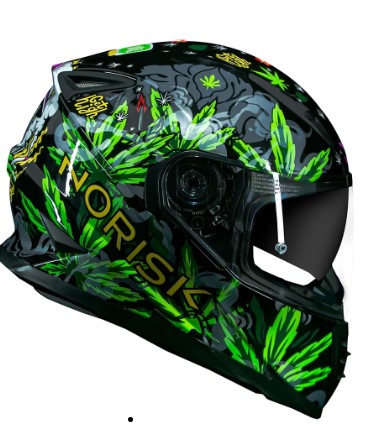 CAPACETE NORISK FF302 MAGIC SEEDS GREEN 58/M