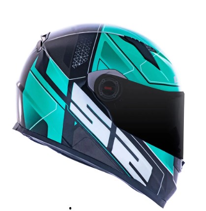 CAPACETE LS2 FF358 ULTRA BLK/GREEN 58/M