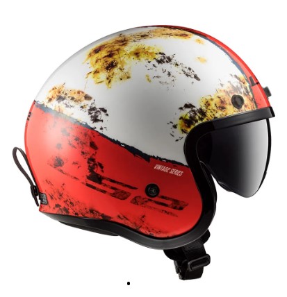 CAPACETE LS2 SPITFIRE OF599 RUST WHT/RED 56/S
