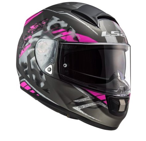 CAPACETE LS2 VECTOR EVO FF397 STENCIL MATTE BLK/PINK 62/XL