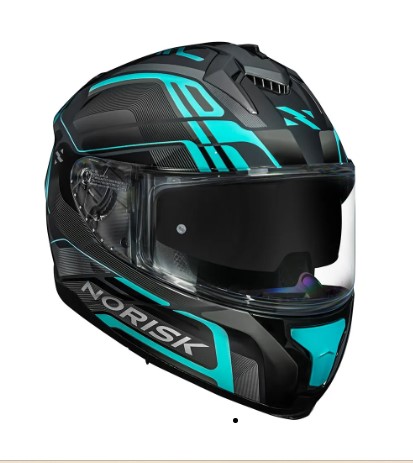CAPACETE NORISK STRADA FLUX SILVER/BLUE 60/L