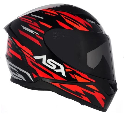 CAPACETE ASX CITY ARROW BRILHO PRETO/VERMELHO/BRANCO 62/XL
