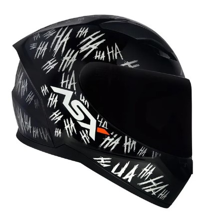 CAPACETE ASX CITY FUN BRILHO PRETO/BRANCO 60/L