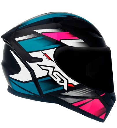 CAPACETE ASX CITY START BRILHO PRETO/TURQUESA/ROSA 58/M